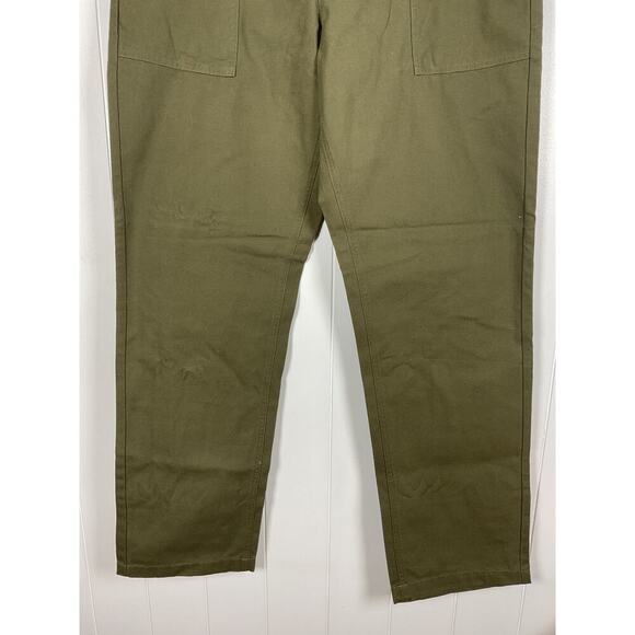 Frank & Oak Mens The Joey Fatique Pant Straight Fit In Fatique Green Size 36/34 - Picture 4 of 10